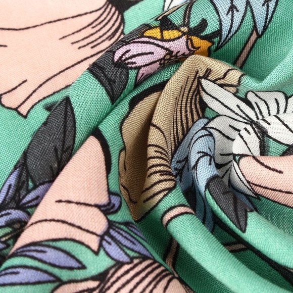 B2G1♦️🆕Floral V Neck Side Tie Ruffled Dress Jade - Picture 8 of 8